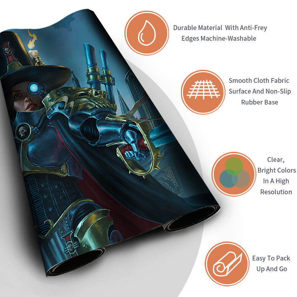 INQUISITOR GREYFAX- Board Game MTG Playmat Mousepad Playmat of TCG CCG Stitched Edge