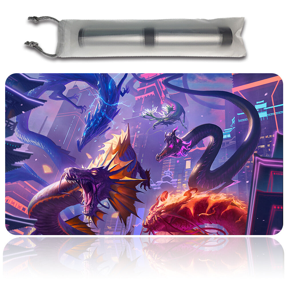 THE FIVE DRAGONS - Magic The Gathering Playmat TCG CCG MTG Playmat Stitched Edge