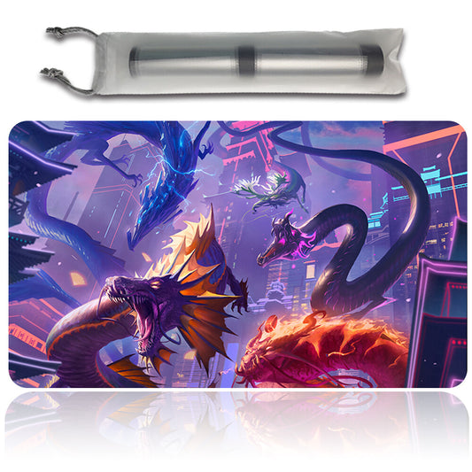 THE FIVE DRAGONS - Magic The Gathering Playmat TCG CCG MTG Playmat Stitched Edge