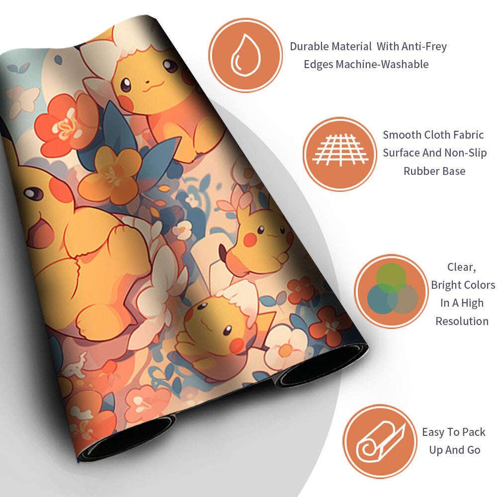 New Pokemon Pikachu Playmat Stitched Edge with Free Bag | Pokemon TCG Playmat Stitched Edge | 1347560