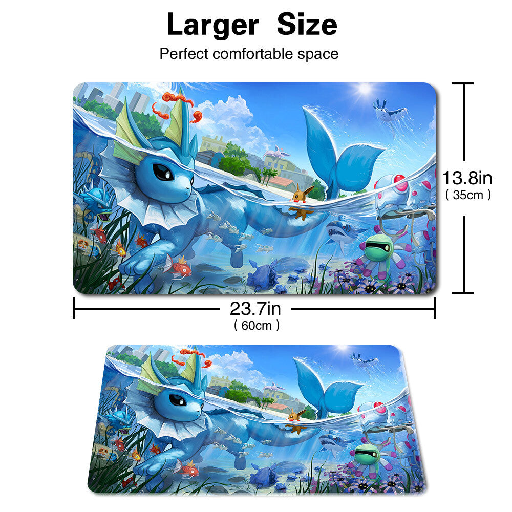904248 - Board Game Pokemon Vaporeon Playmat Stitched Edge Games Mousepad Play Mat of TCG
