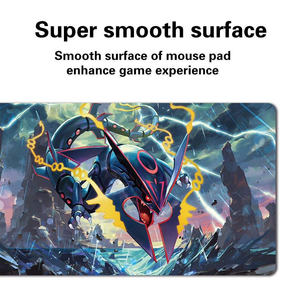 Mega Rayquaza-Board Game Pokemon Rayquaza Playmat Stitched Edge Games Mousepad Play Mat of TCG