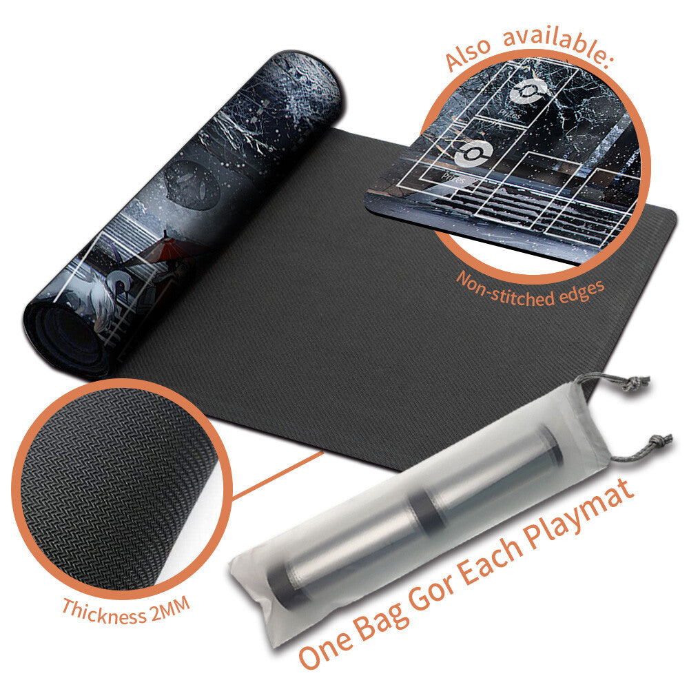 NEW Pokemon Playmat Stitched Edge with Card Zones Free Bag Rubber Playmat Stitched Edge Compatible Pokemon