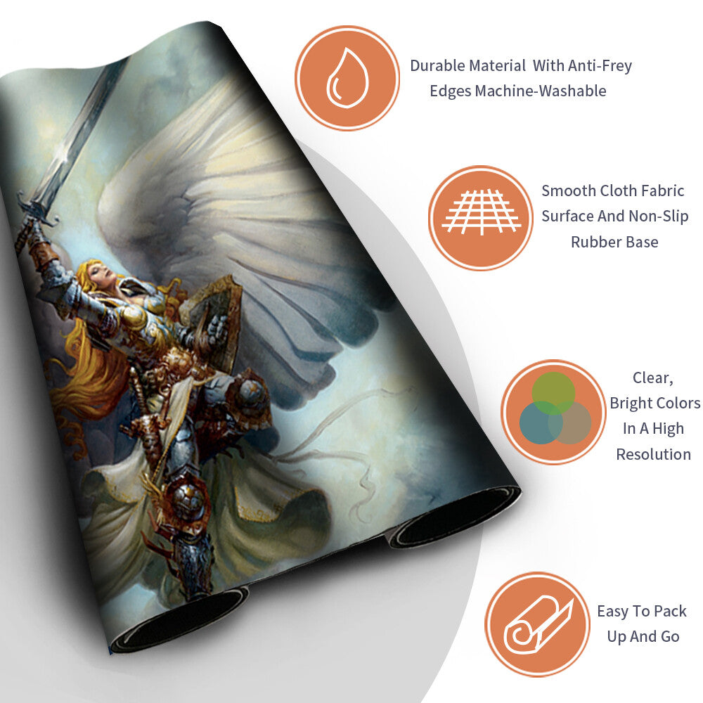 Serra Angel - Magic The Gathering MTG Playmat TCG CCG MTG Playmat Stitched Edge