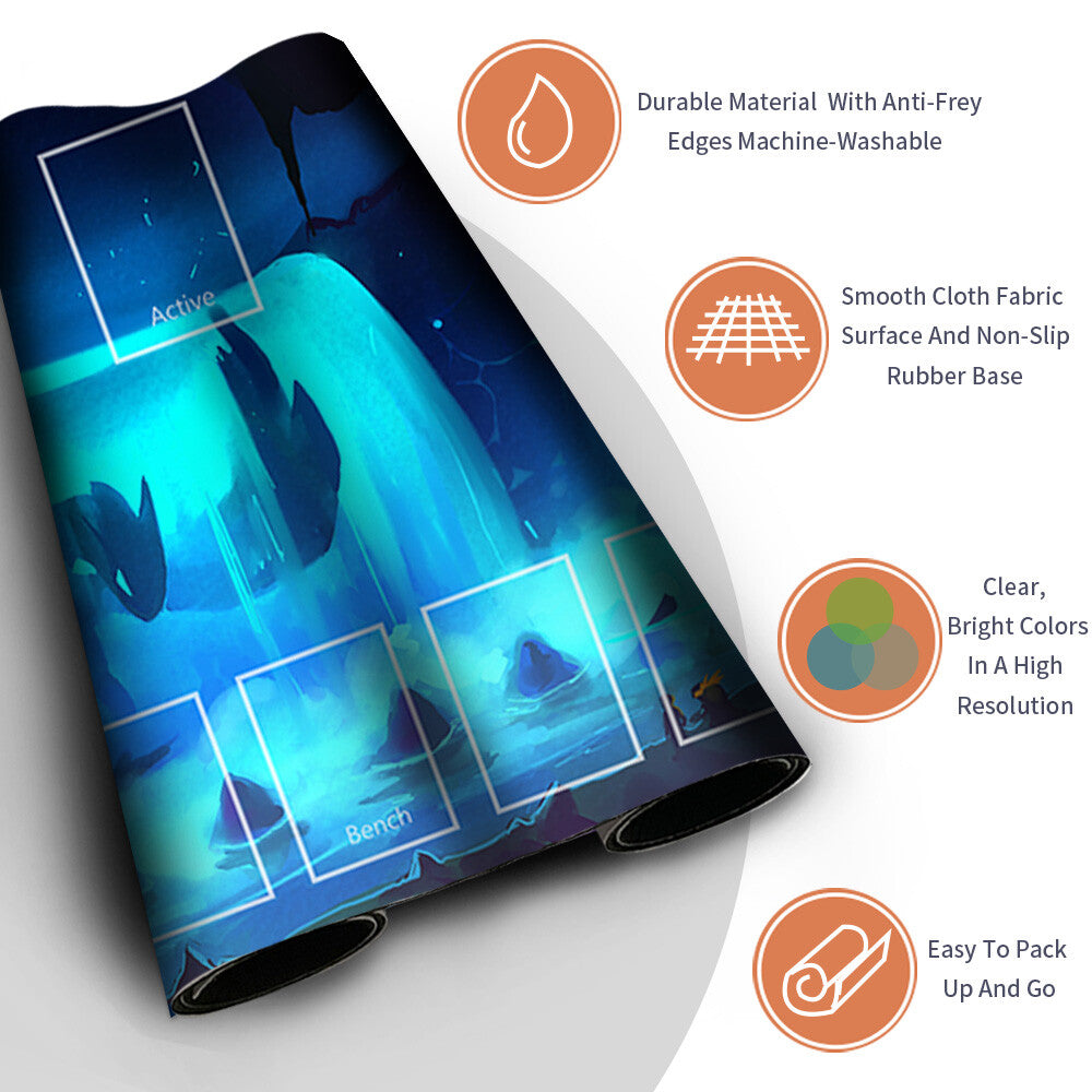 New Pokemon Lugia Playmat Stitched Edge with Free Bag | Pokemon Playmat Stitched Edge With Zones | 204724