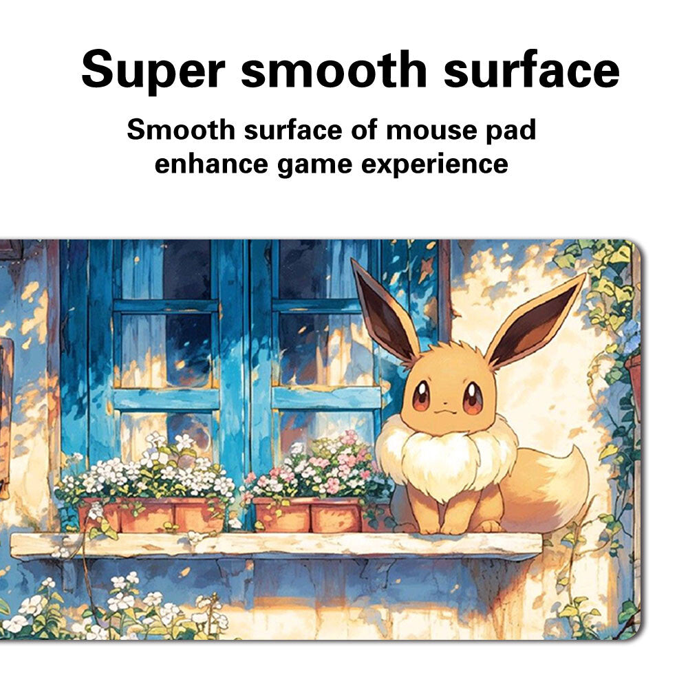 458986 - Board Game Pokemon Eevee Playmat Stitched Edge Games Mousepad Play Mat of TCG
