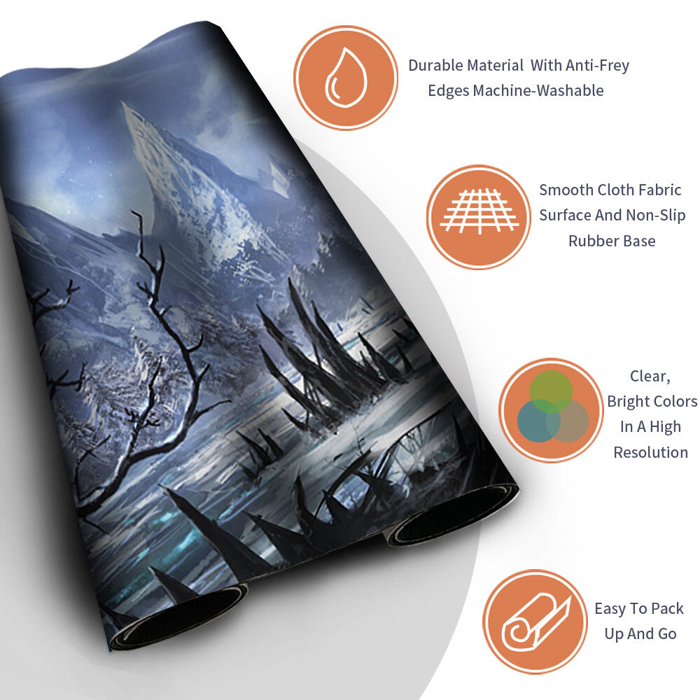 Wooded-Foothills - Magic The Gathering MTG Playmat TCG CCG MTG Playmat Stitched Edge
