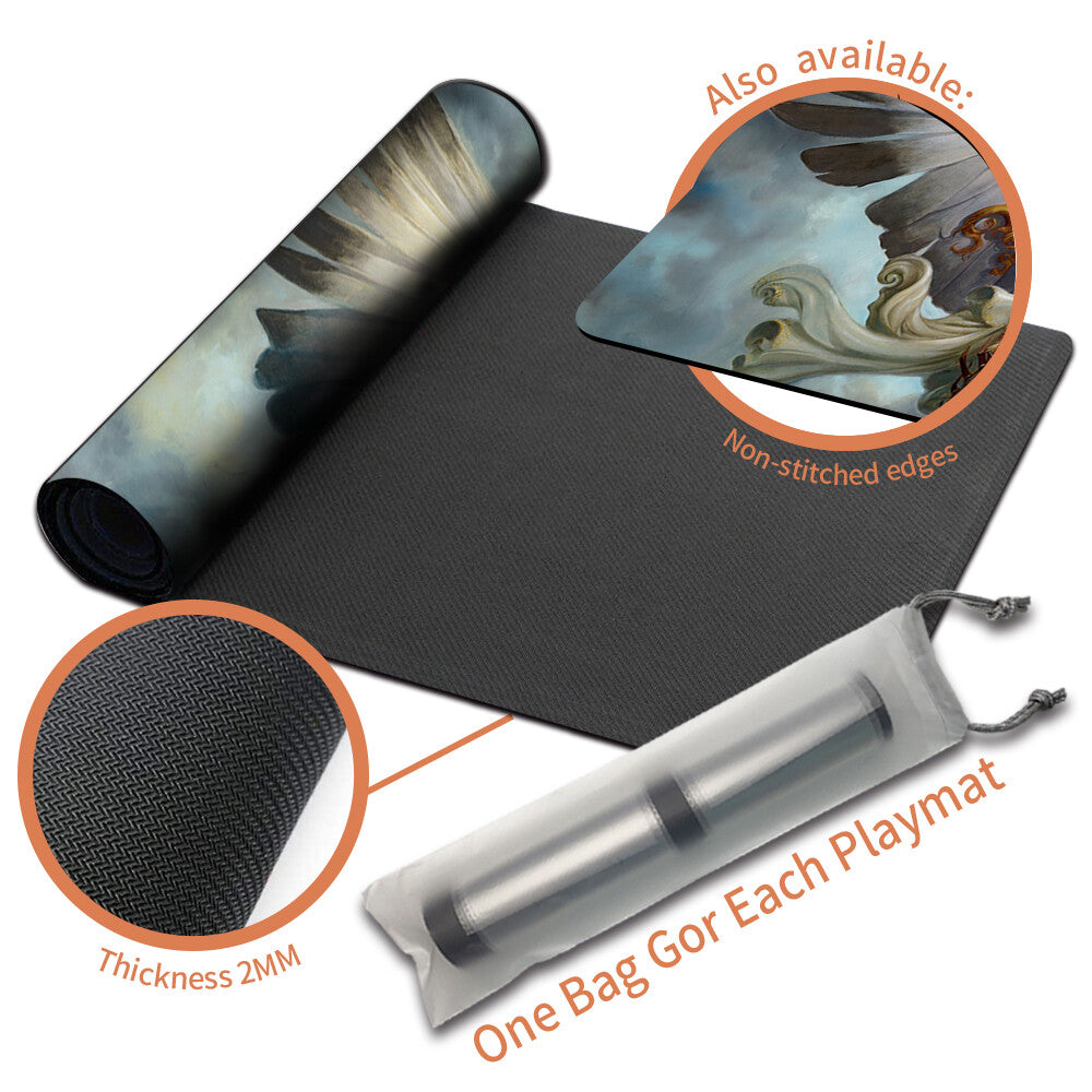 Serra Angel - Magic The Gathering MTG Playmat TCG CCG MTG Playmat Stitched Edge