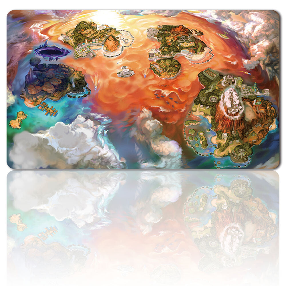 865082 - Board Game Pokemon Map Playmat Stitched Edge Games Mousepad Play Mat of TCG