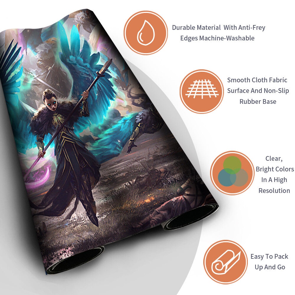 Rampage of the Valkyries - Magic The Gathering Playmat Trading Card Game Playmat Stitched Edge