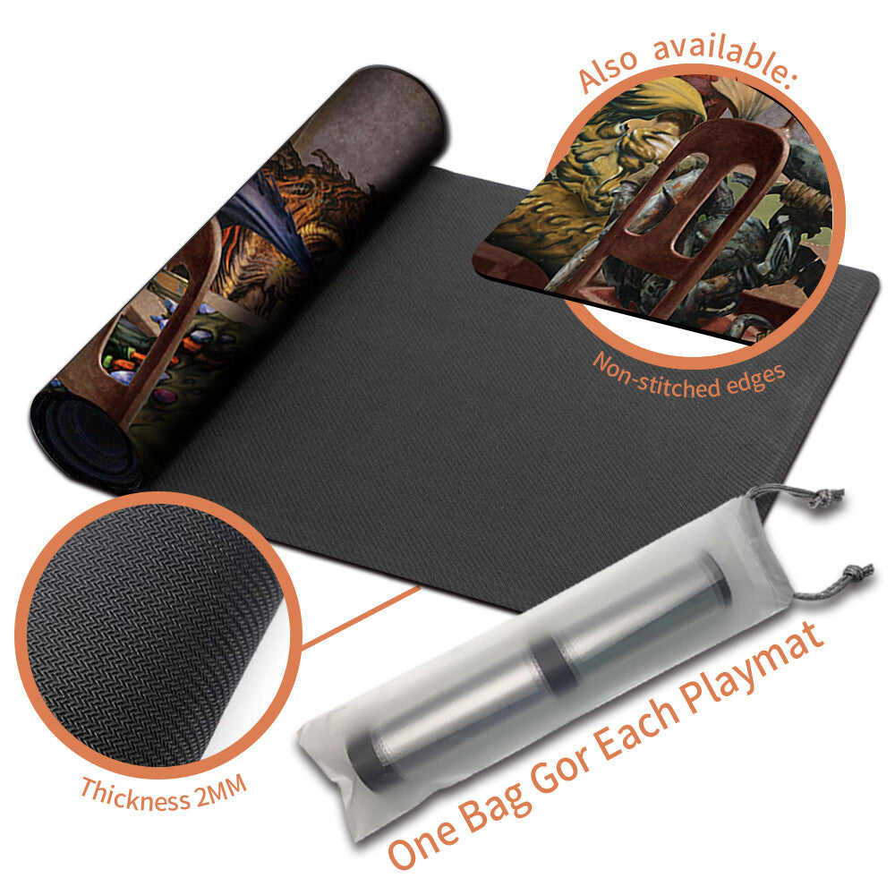 SLIVERS-PLAYING-POKER - Board Game MTG Playmat Magic The Gathering Playmat Stitched Edge