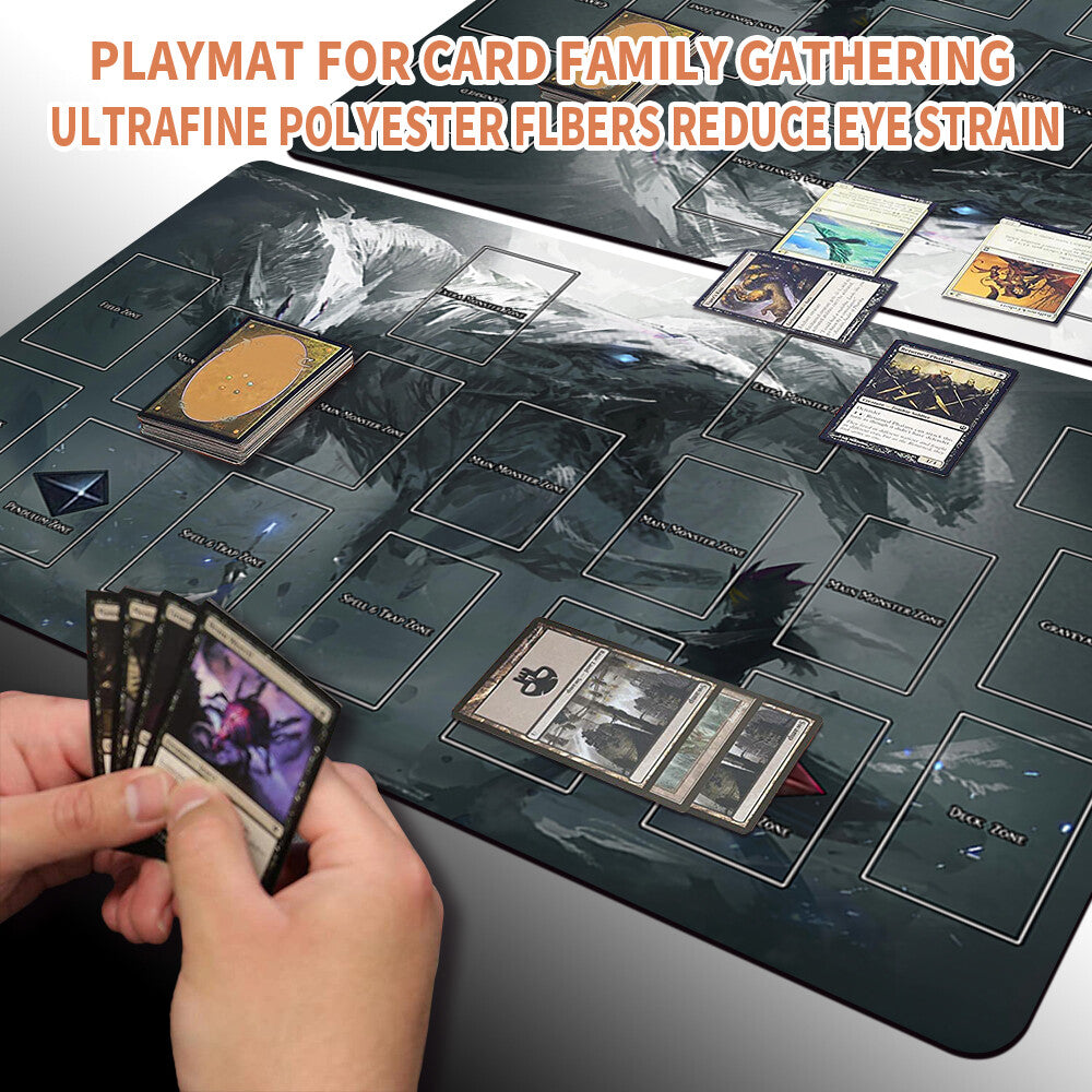 Yugioh Playmat Stitched Edge With Card Zones Yugioh Mouse pad Playmat Stitched Edge of Yugioh TCG