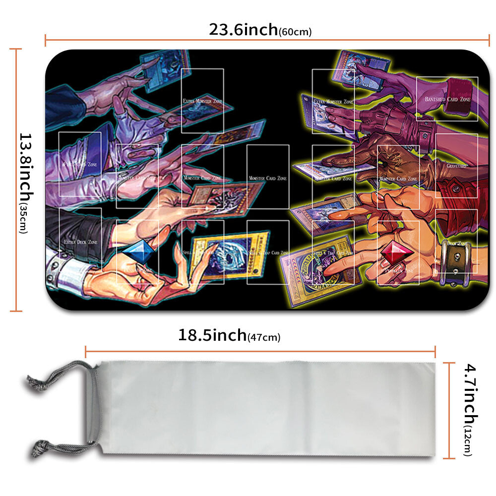 Yugioh Playmat Stitched Edge With Card Zones Yugioh Mouse pad Playmat Stitched Edge of Yugioh TCG | d9s3y4s