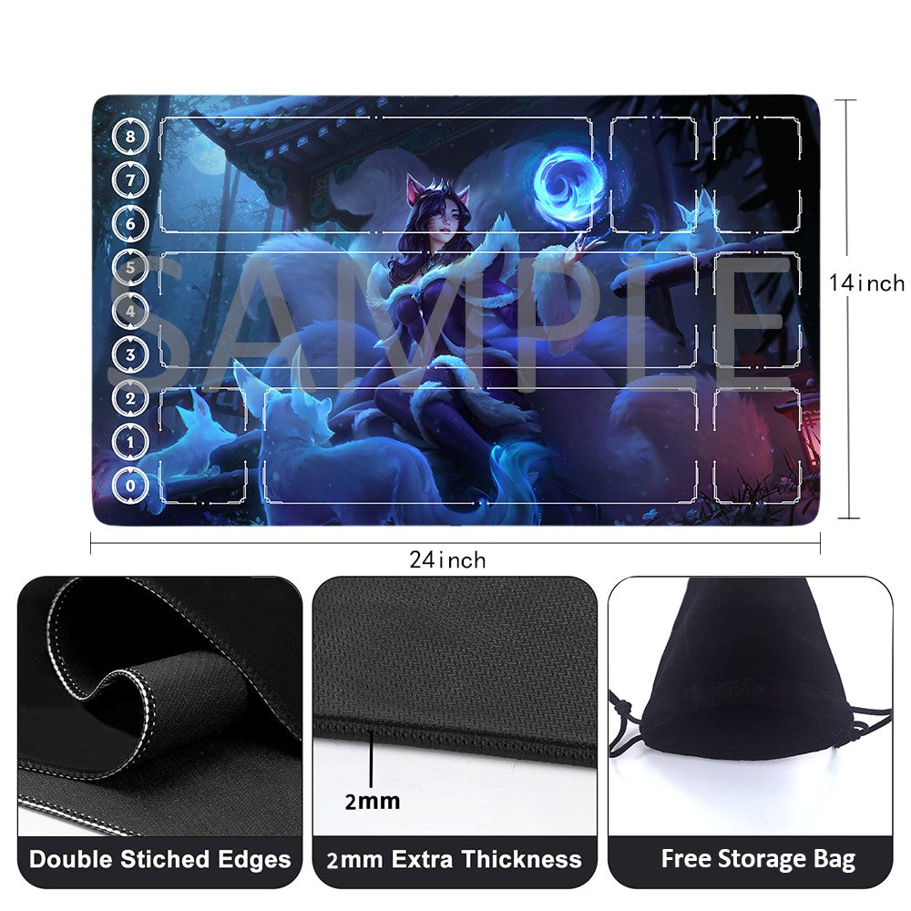 Ahri - League Of Legends Riftbound Playmat 24x14 in + Free Storage Bag