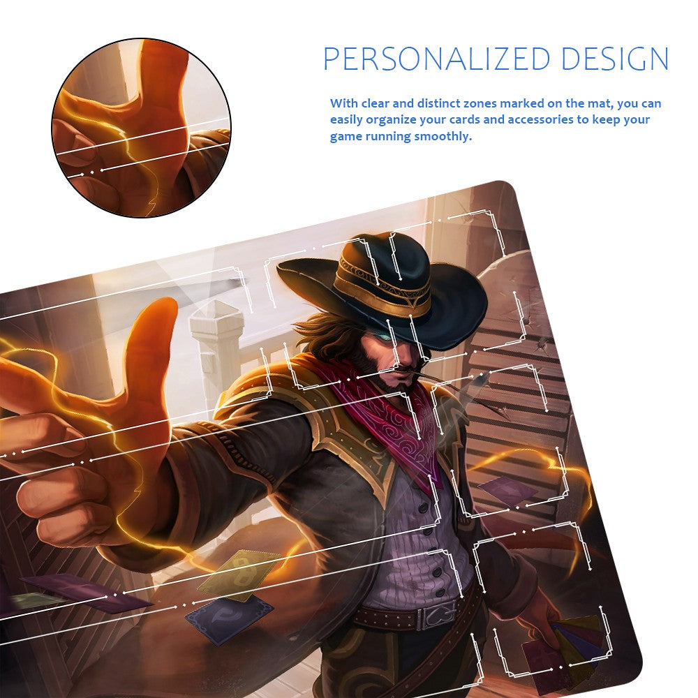 Twisted Fate - League Of Legends Riftbound Playmat 24x14 in + Free Storage Bag