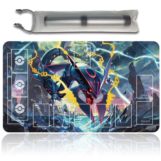 New Pokemon Mega Rayquaza Playmat Stitched Edge with Free Bag | Pokemon Playmat Stitched Edge With Zones