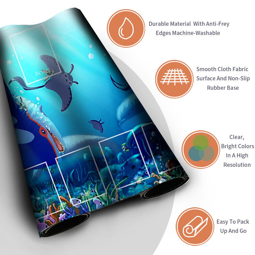 Pokemon Kyogre Playmat Stitched Edge With Zones + Free Bag Card Game Playmat Stitched Edge of MTG TCG CCG