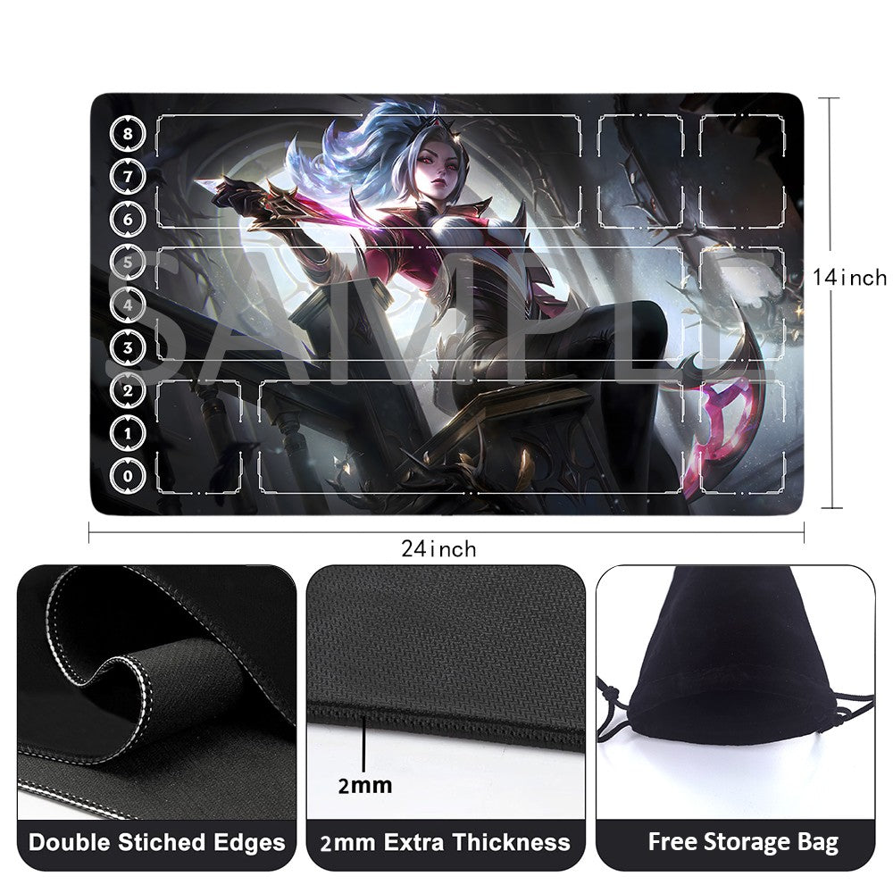 Akali - League Of Legends Riftbound Playmat 24x14 in + Free Storage Bag