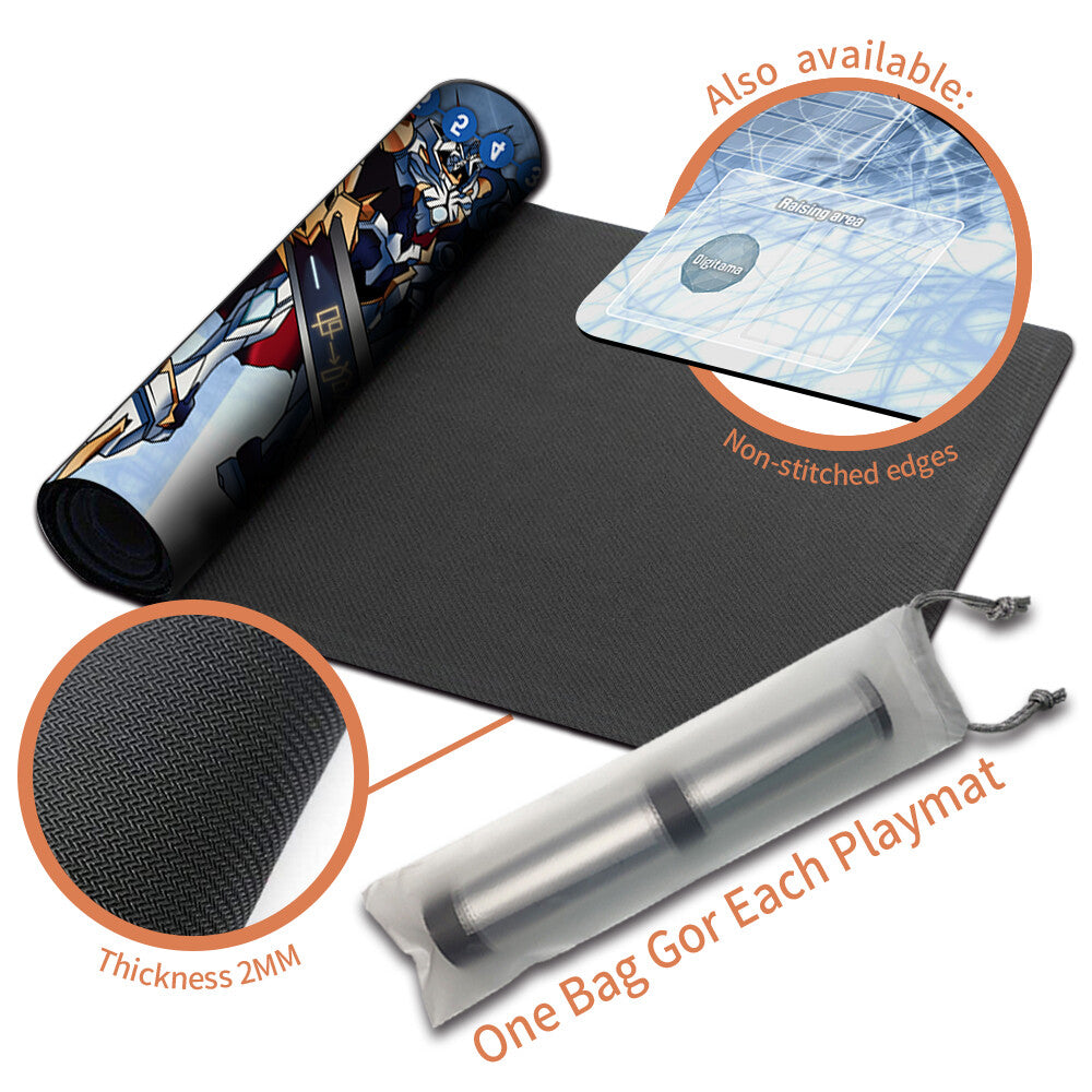 Board Game Digimon Playmat With Card Zones Mousepad Playmat of TCG CCG Stitched Edge