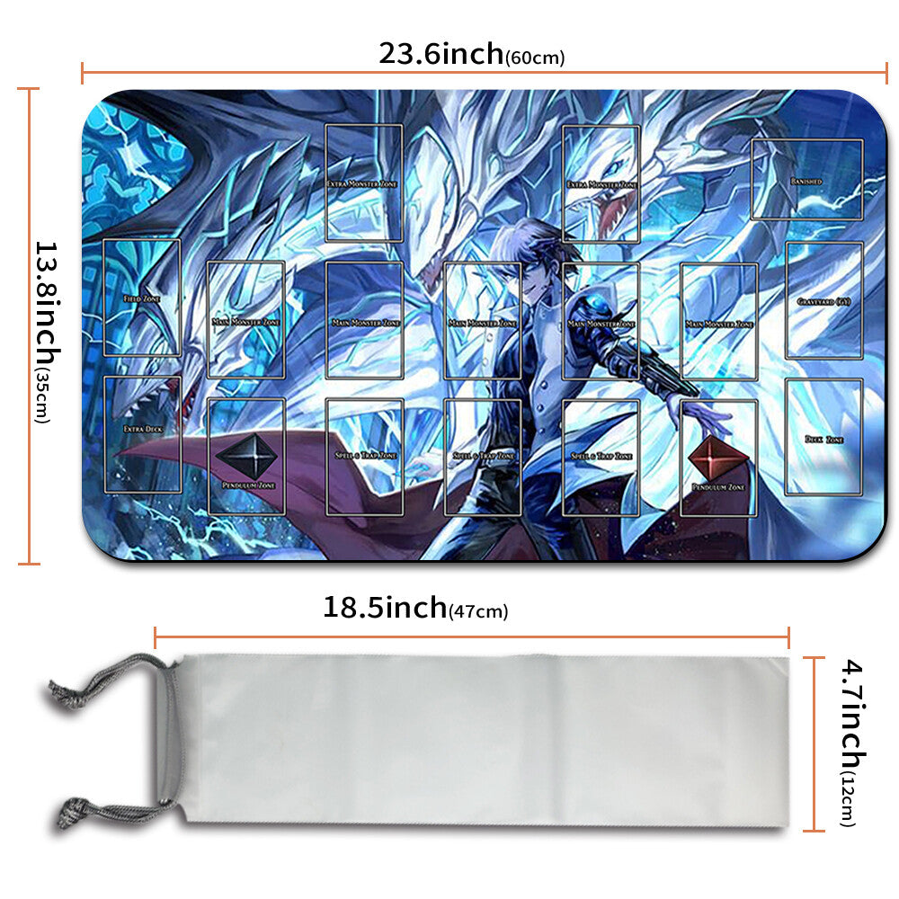 Yugioh Playmat Stitched Edge With Card Zones Yugioh Mouse pad Playmat Stitched Edge of Yugioh TCG