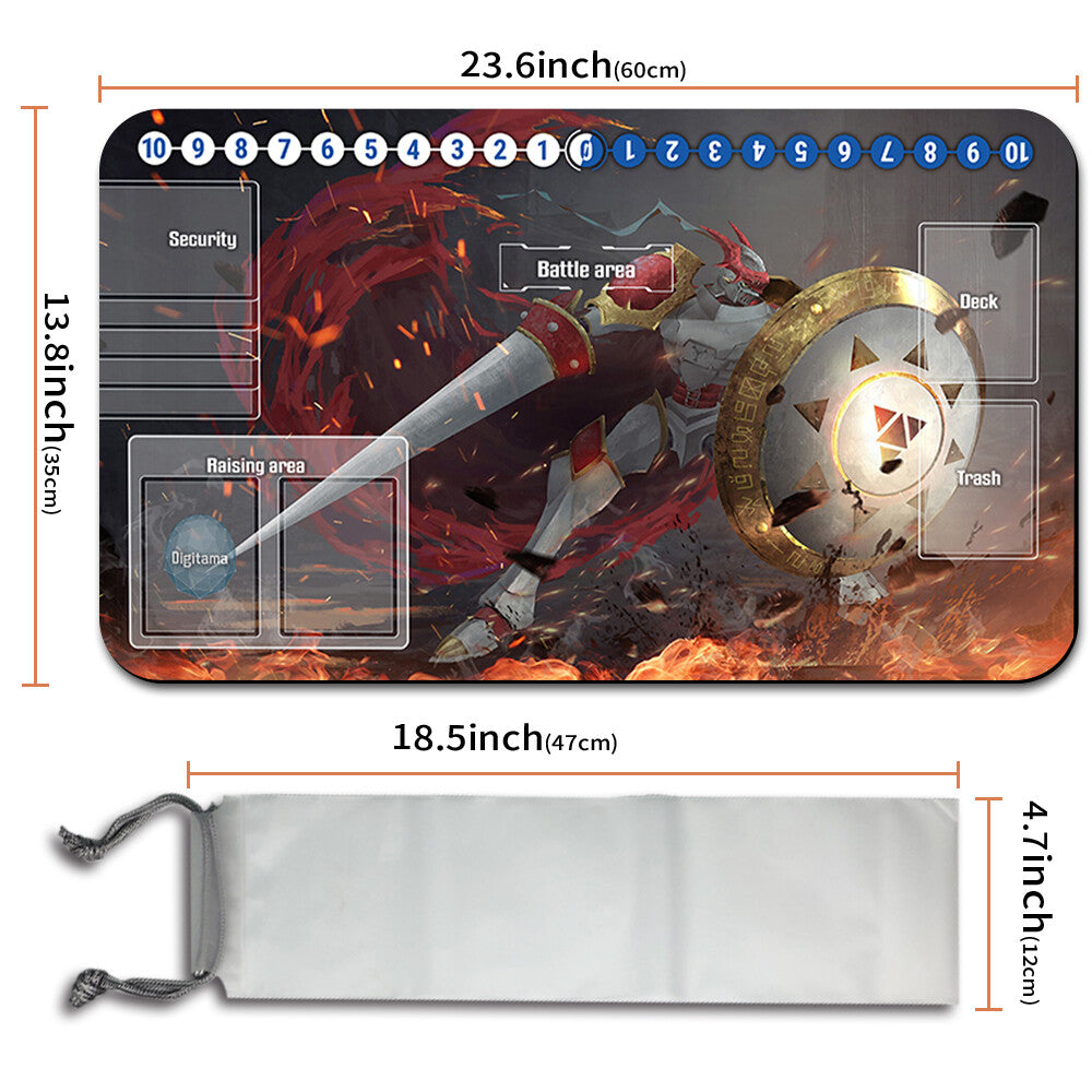 Board Game Digimon Playmat With Card Zones Mousepad Playmat of TCG CCG Stitched Edge