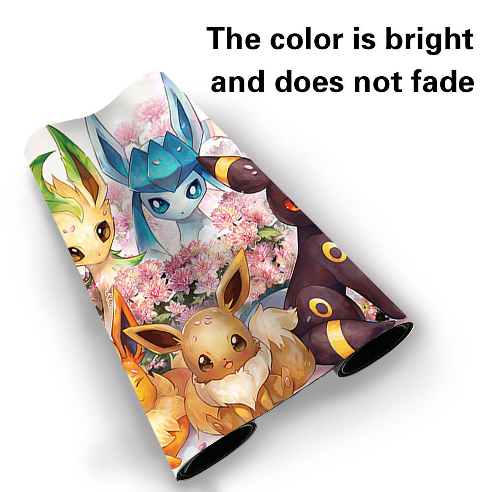 469283 - Board Game Pokemon Eevee Playmat Stitched Edge Games Mousepad Play Mat of TCG