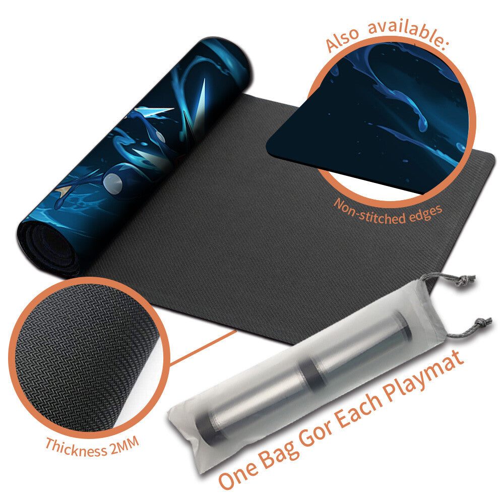 New Pokemon Greninja Playmat Stitched Edge with Free Bag | Pokemon TCG Playmat Stitched Edge | 1030536