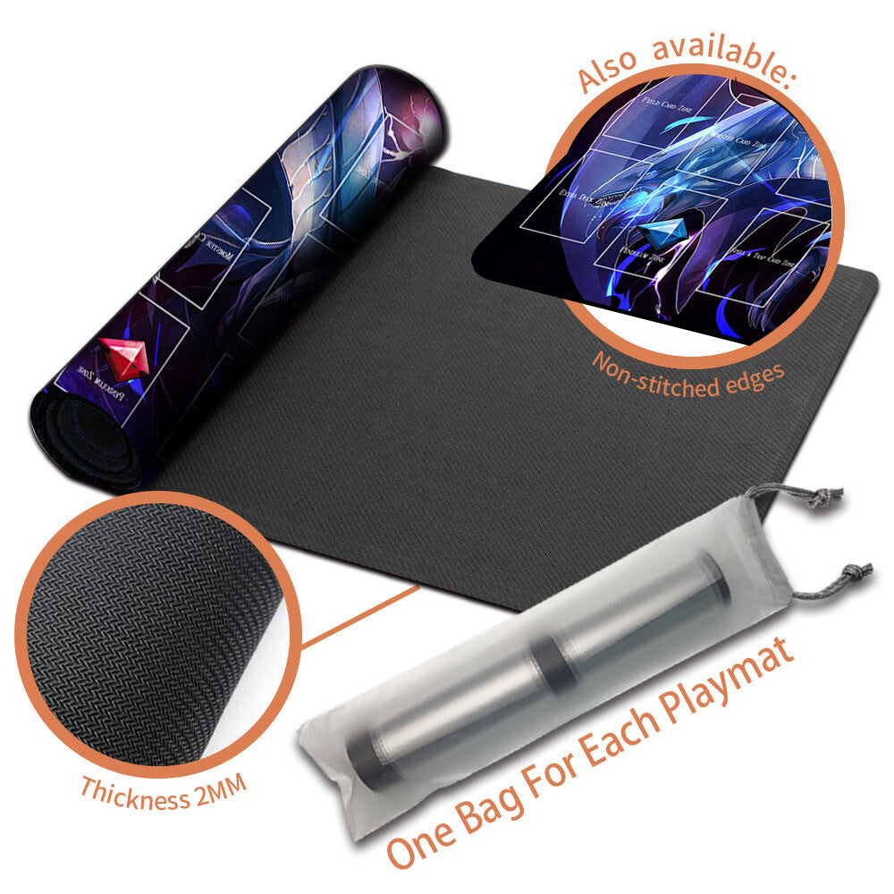 Yugioh Playmat Stitched Edge With Card Zones Yugioh Mouse pad Playmat Stitched Edge of Yugioh TCG | d7m7xyg