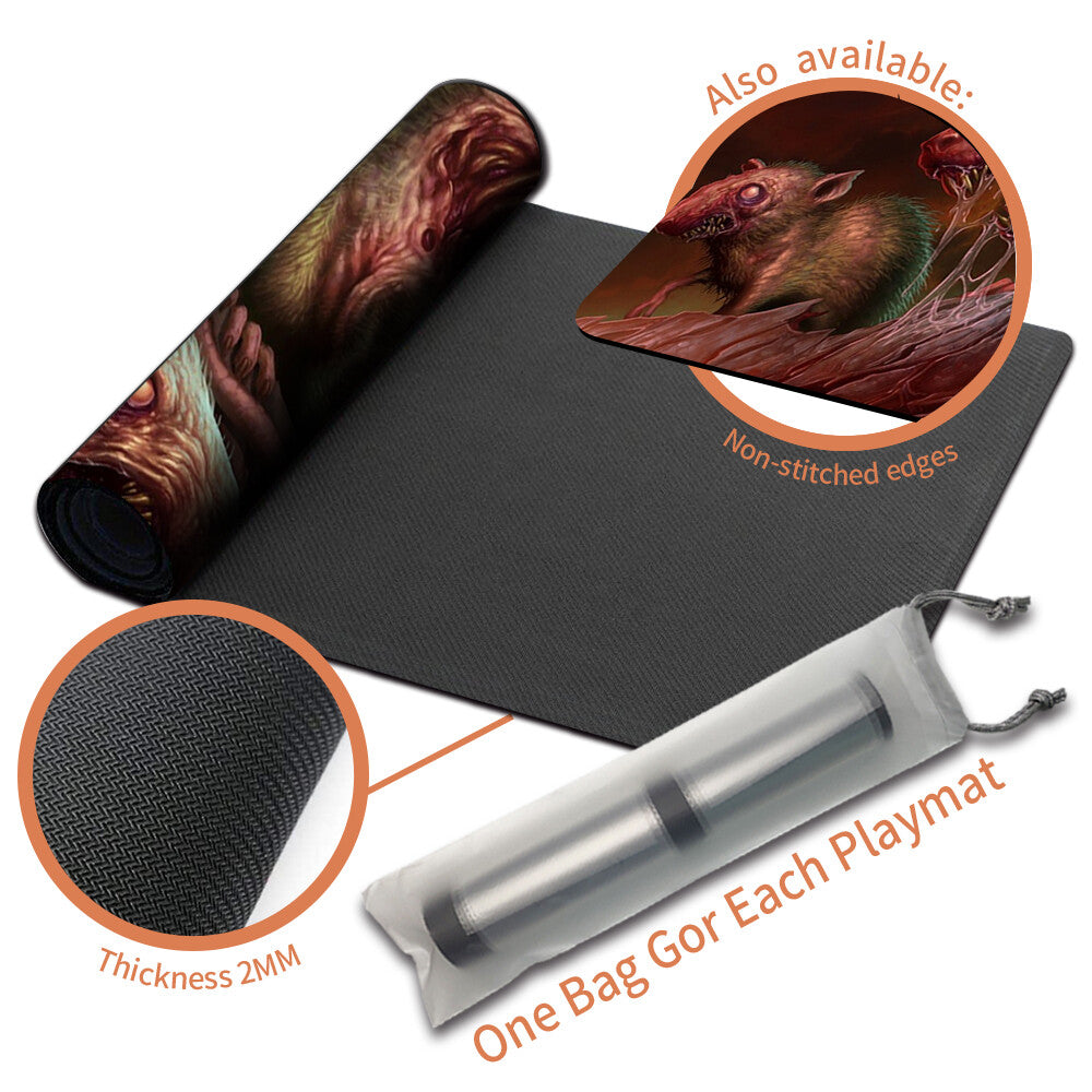 Rotting-Rats - Magic The Gathering MTG Playmat TCG CCG MTG Playmat Stitched Edge