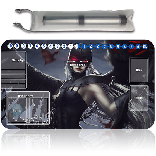 Board Game Digimon Playmat With Card Zones Mousepad Playmat of TCG CCG Stitched Edge