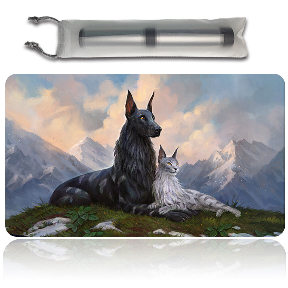 RIN AND SERI, INSEPARABLE -Magic The Gathering Playmat MTG CCG TCG Playmat Stitched Edge