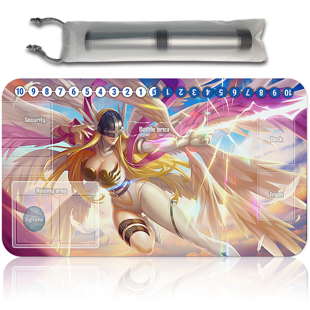 Board Game Digimon Playmat With Card Zones Mousepad Playmat of TCG CCG Stitched Edge