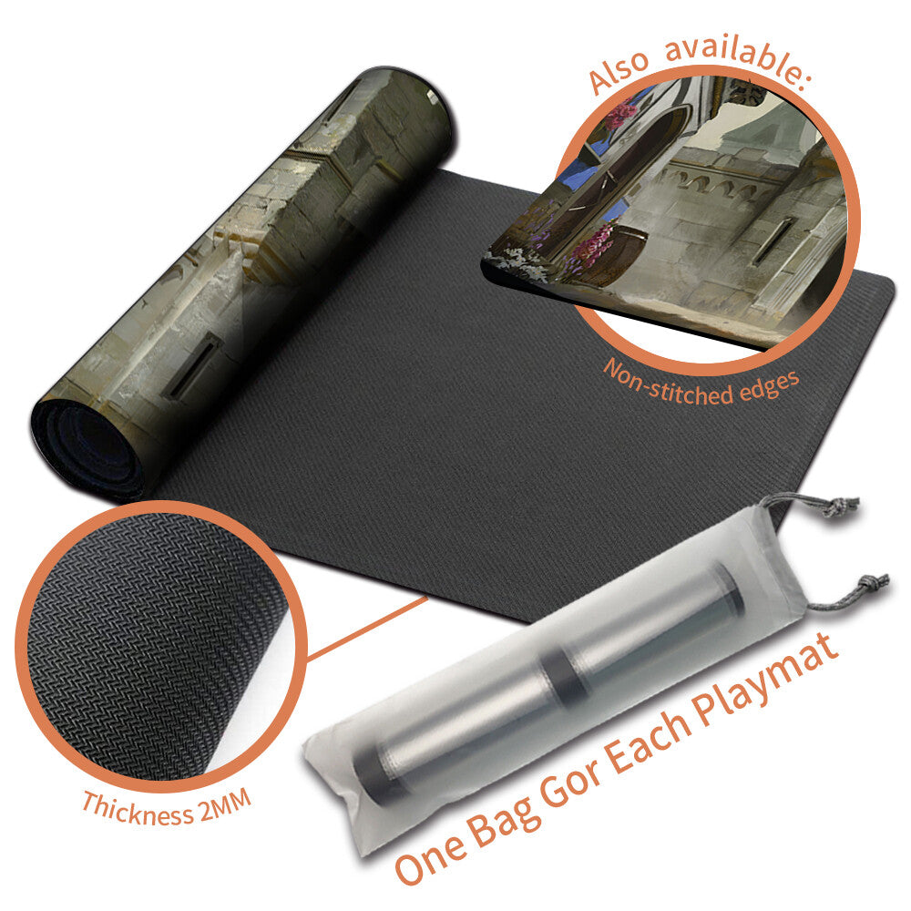 BALDUR'S GATE - Board Game MTG Playmat Magic The Gathering Playmat Stitched Edge