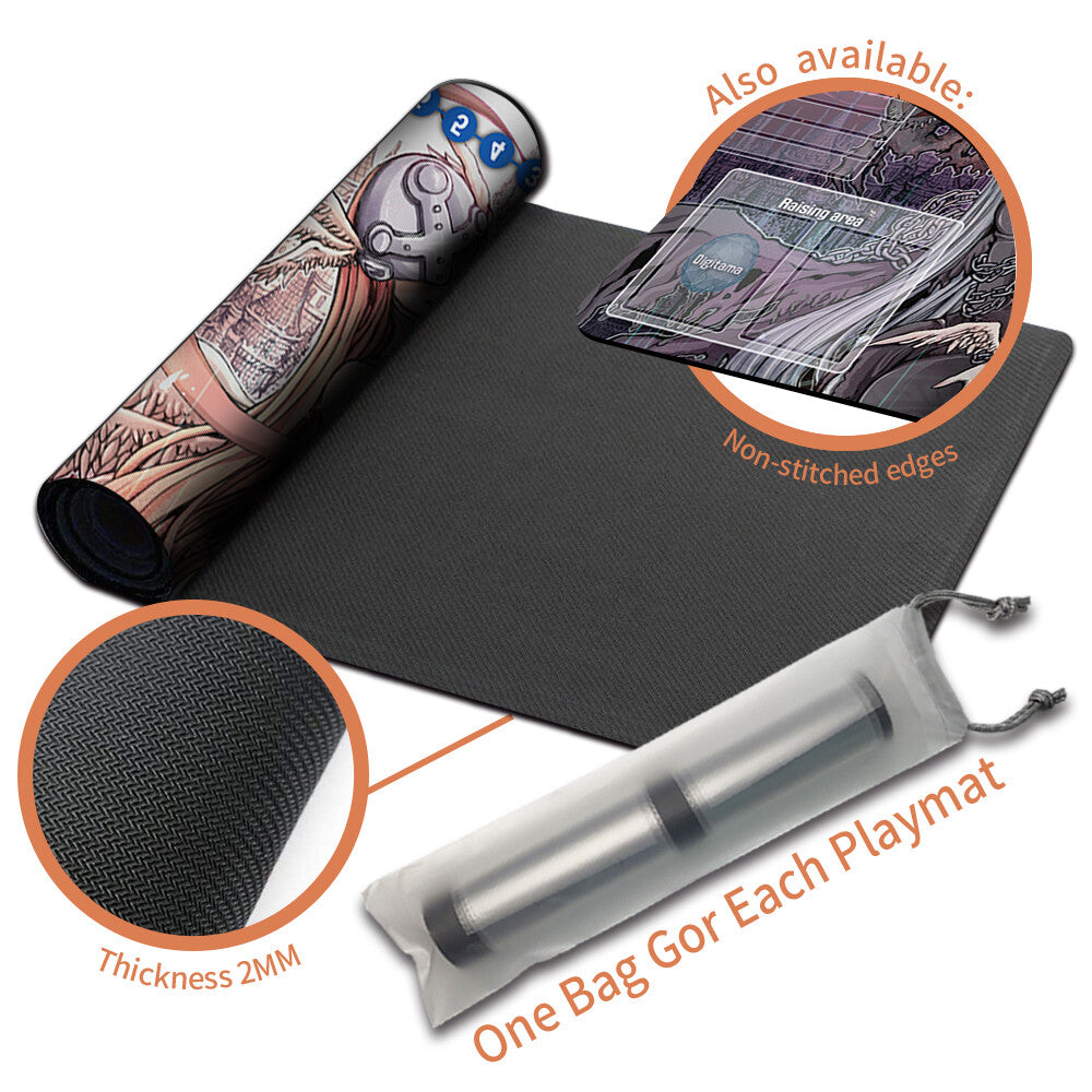 Board Game Digimon Playmat With Card Zones Mousepad Playmat of TCG CCG Stitched Edge