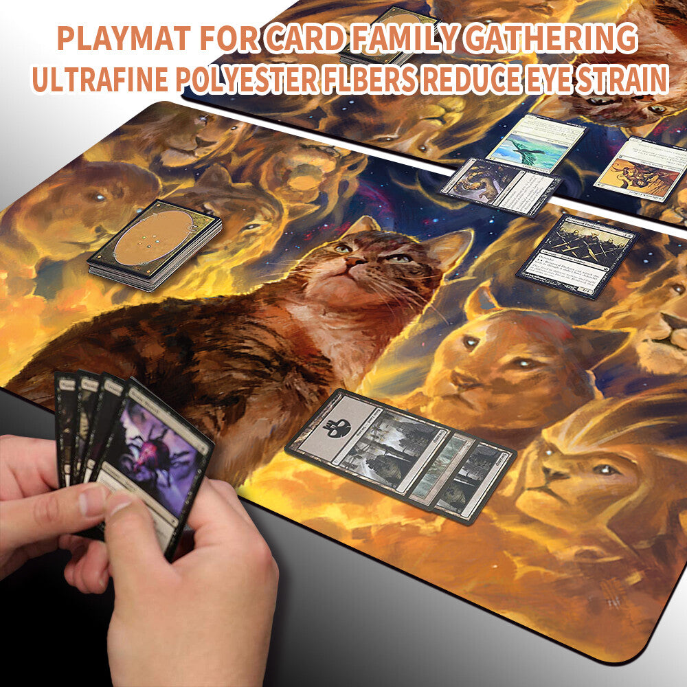 NINE LIVES - Magic The Gathering Playmat Trading Card Game Playmat for MTG CCG Stitched Edge