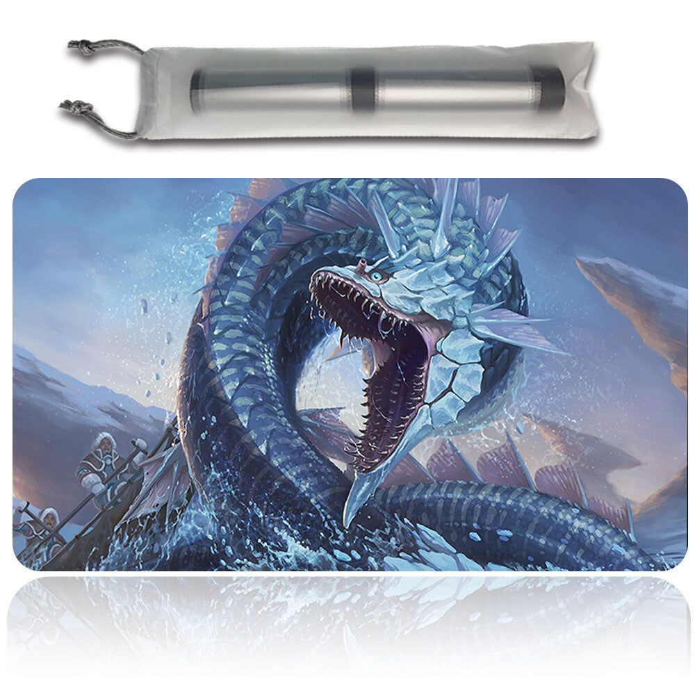ICERIDGE SERPENT - Magic The Gathering MTG Playmat TCG CCG MTG Playmat Stitched Edge