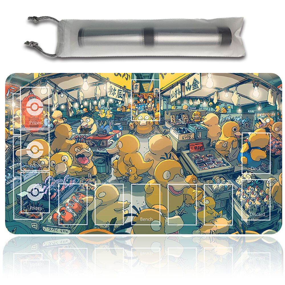 New Pokemon Psyduck Playmat Stitched Edge with Free Bag | Pokemon Playmat Stitched Edge With Zones | 702973