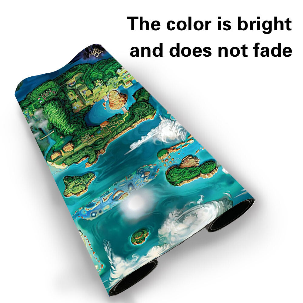 910141 - Board Game Pokemon Map Playmat Stitched Edge Games Mousepad Play Mat of TCG
