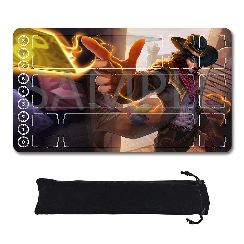 Twisted Fate - League Of Legends Riftbound Playmat 24x14 in + Free Storage Bag