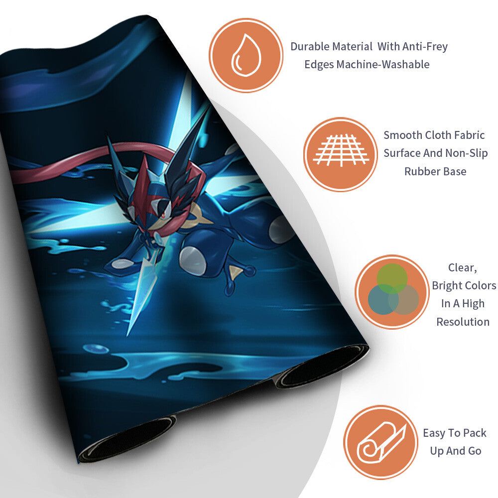 New Pokemon Greninja Playmat Stitched Edge with Free Bag | Pokemon TCG Playmat Stitched Edge | 1030536