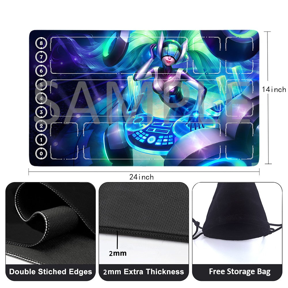 Sona - League Of Legends Riftbound Playmat 24x14 in + Free Storage Bag