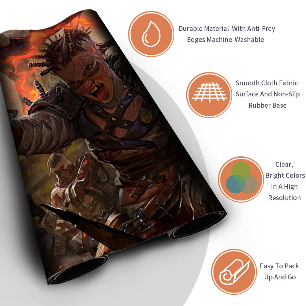 Far Fortune, End Boss - Magic The Gathering MTG Playmat TCG CCG MTG Playmat Stitched Edge