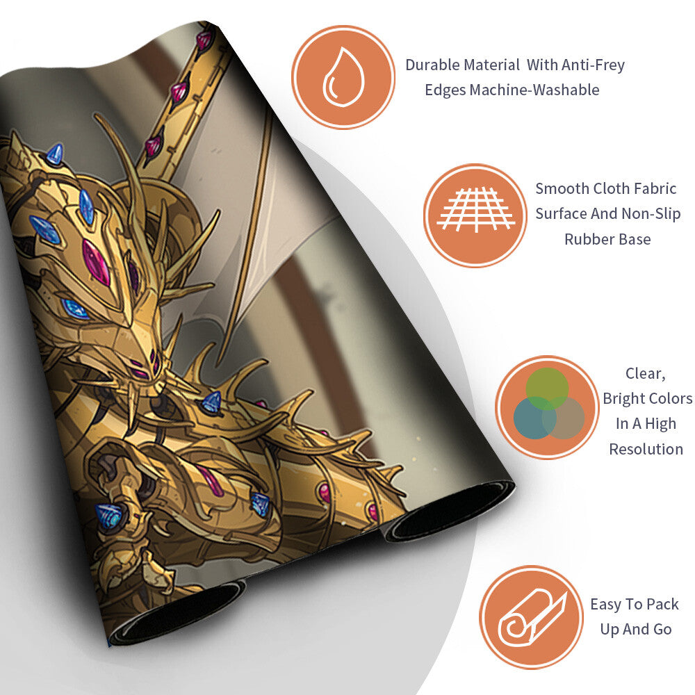 GLEAMING GEARDRAKE - Magic The Gathering MTG Playmat TCG CCG MTG Playmat Stitched Edge