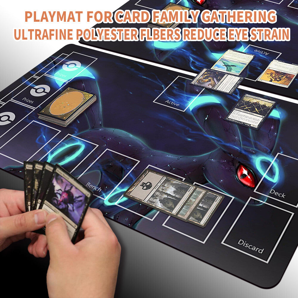 Pokemon Umbreon Playmat Stitched Edge With Zones + Free Bag Card Game Playmat Stitched Edge of MTG TCG CCG