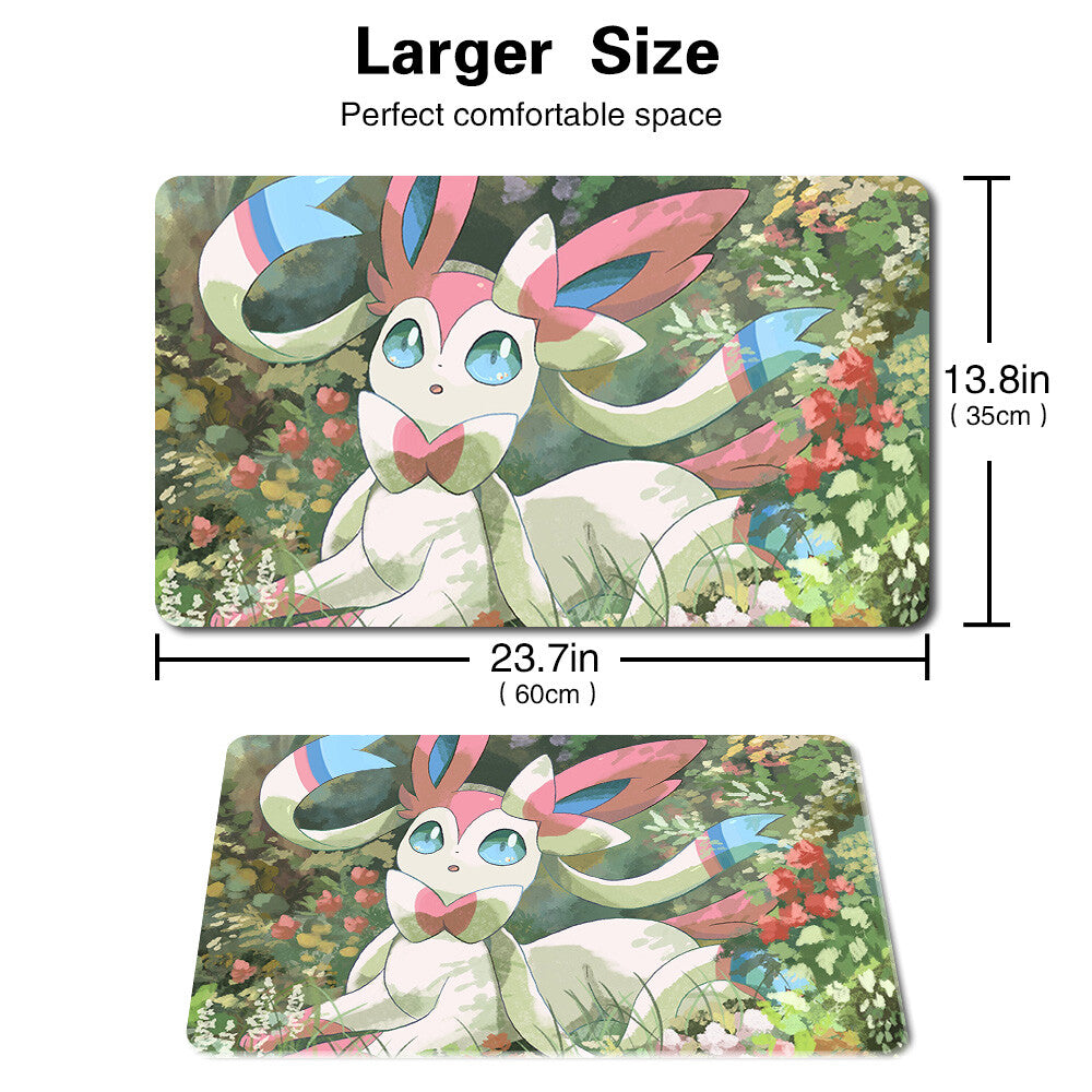 08825 - Board Game Pokemon Eevee Sylveon Playmat Stitched Edge Games Mousepad Play Mat of TCG