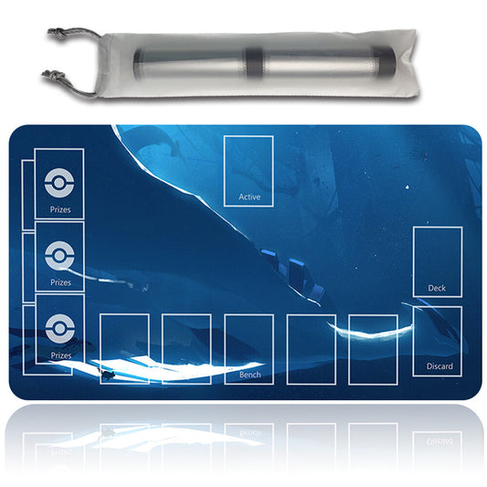 NEW Pokemon Playmat Stitched Edge with Card Zones Free Bag Rubber Playmat Stitched Edge Compatible Pokemon