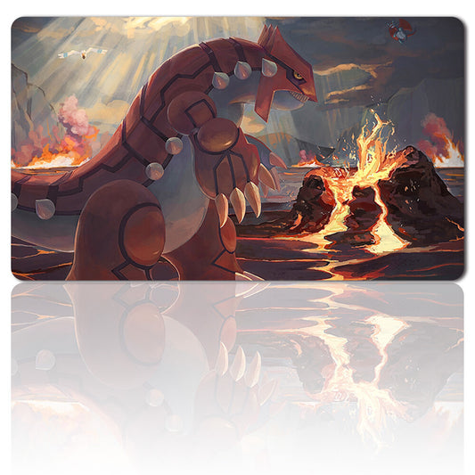 093553 - Board Game Pokemon Groudon Playmat Stitched Edge Games Mousepad Play Mat of TCG