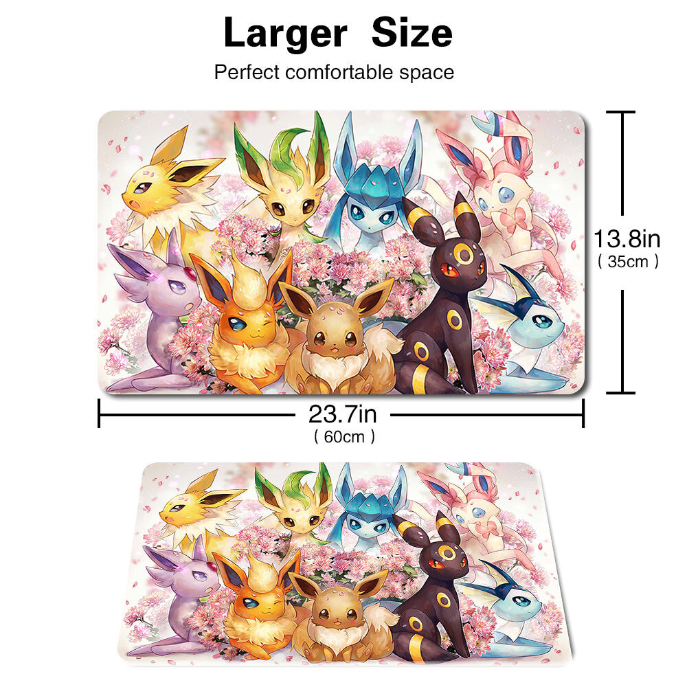 469283 - Board Game Pokemon Eevee Playmat Stitched Edge Games Mousepad Play Mat of TCG