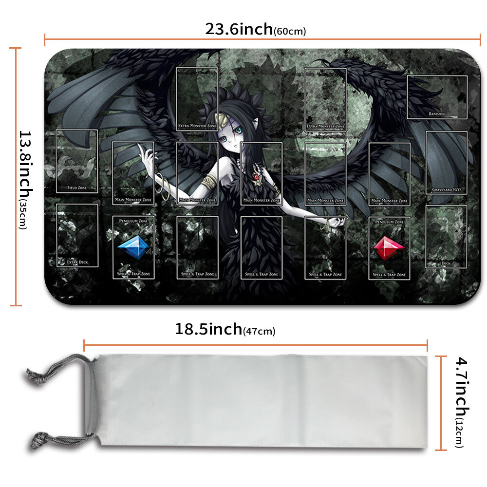 Yugioh Playmat Stitched Edge With Card Zones Yugioh Mouse pad Playmat Stitched Edge of Yugioh TCG