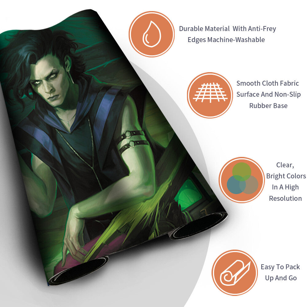 WINTER, MISANTHROPIC GUIDE - Magic The Gathering MTG Playmat TCG CCG MTG Playmat Stitched Edge